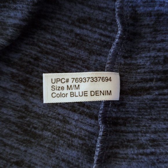 Cuddl Duds Climate Right Heather Blue Sweatshirt With Thumb Holes - Picture 9 of 10